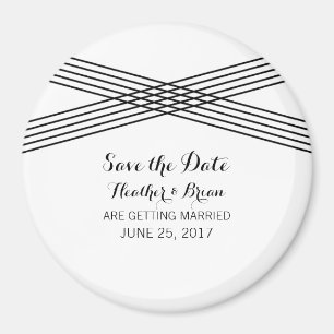 Imã salve a data de Deco Moderno Branco Preto