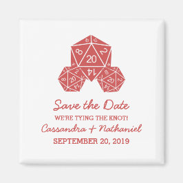 Imã salve a data de Dice D20 Vermelha