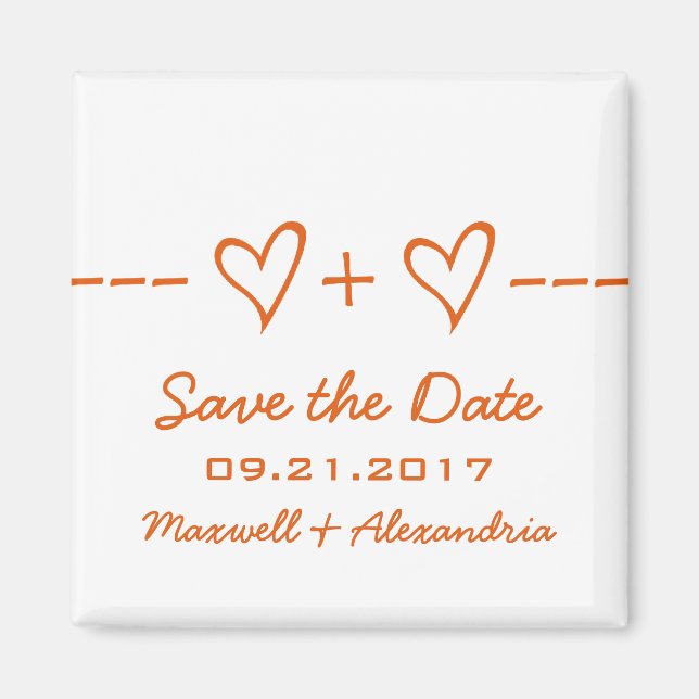 Imã salve a data de Equação Coração Laranja (Frente)