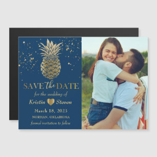 Imã salve a data de Fotos de Pineapple Azul Doura
