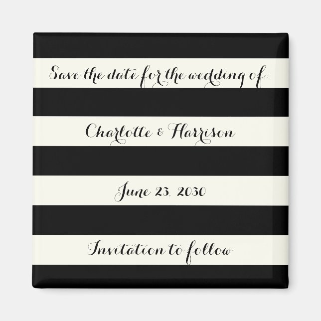 Imã salve a data de listras de marfim preto (Frente)