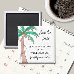 Imã salve a data de Reunião da Família Palm Tree<br><div class="desc">Esta Imã salve a data da Reunião Familiar apresenta uma palmeira decorada pintada à mão. Facilmente personalizável. Para editar ainda mais, use a Ferramenta Design para alterar a fonte, o tamanho da fonte ou a cor. Porque nós criamos a nossa trabalho de arte, você não encontrará esta imagem exata de...</div>