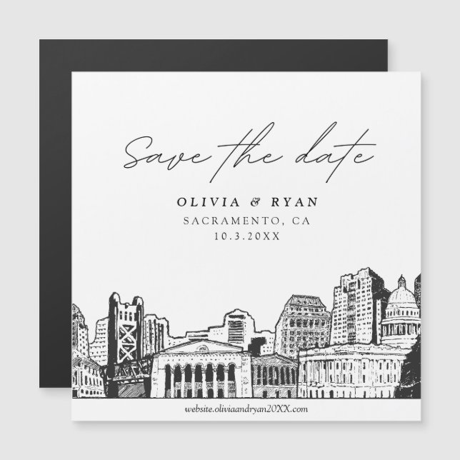 Imã salve a data de Sacramento de Script Moderno (Frente/Verso)