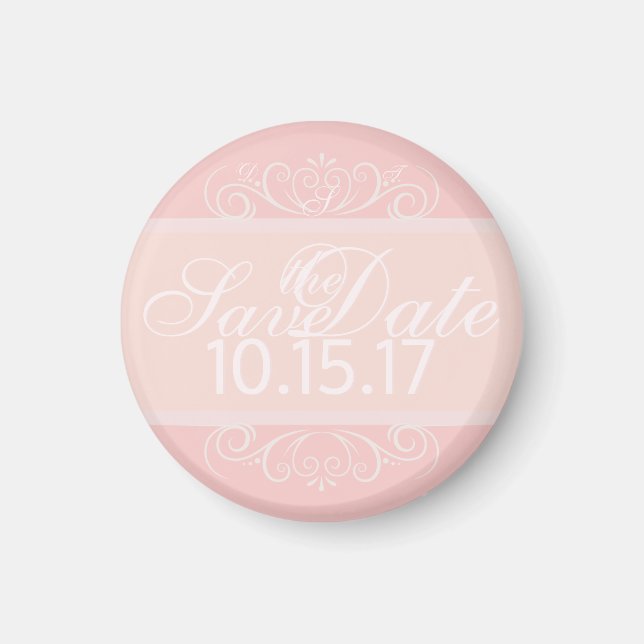 Imã salve a data de Traços de Blush (Frente)