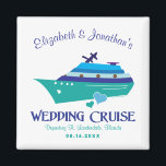 Imã salve a data de Wedding Cruise<br><div class="desc">Leva todos a bordo para o teu cruzeiro de casamento no alto mar.</div>