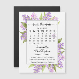 Imã salve a data do Calendário Rustic Boho Lilacs