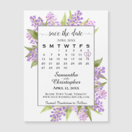 Imã salve a data do Calendário Rustic Boho Lilacs