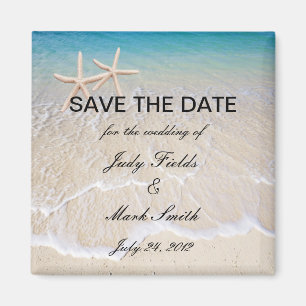 Imã salve a data do casamento de praia da estrela