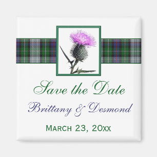 Imã salve a data do casamento do Tartan e do card