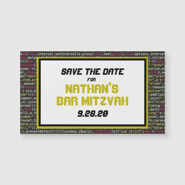 Imã salve a data do Coder Party (pequena) (Frente)