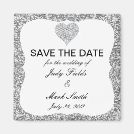 Imã salve a data do Coração de Diamante de Silver