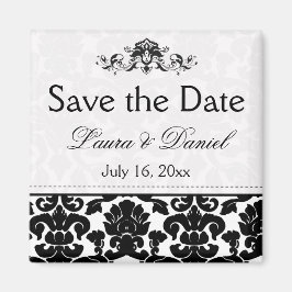 Imã salve a data do Damasco Preto e Branco