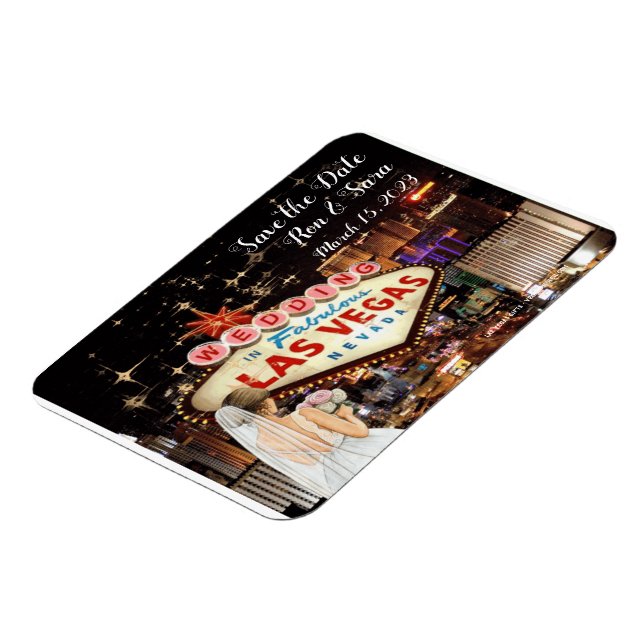 Ímã Salve a data do imã de casamento em Las Vegas (Left Side)