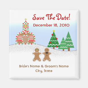 Imã salve a data do Natal/casamento no inverno