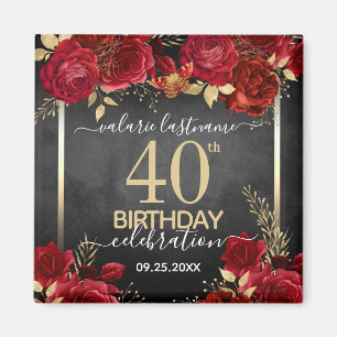 imã salve a data do Rosa vermelha aniversário de