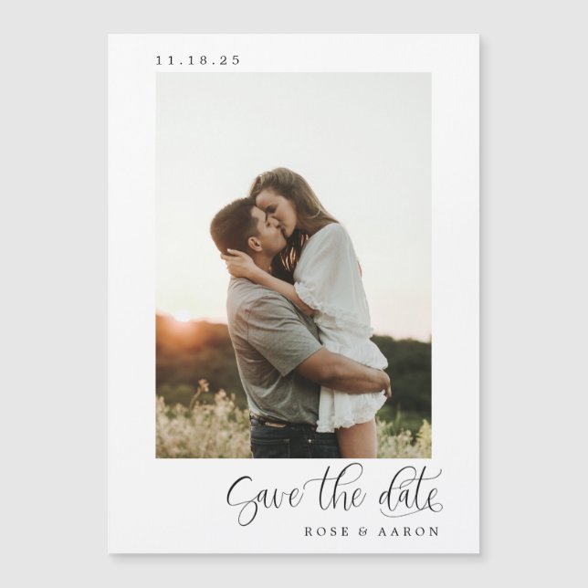 Imã salve a data Elegante Minimalista (Frente)