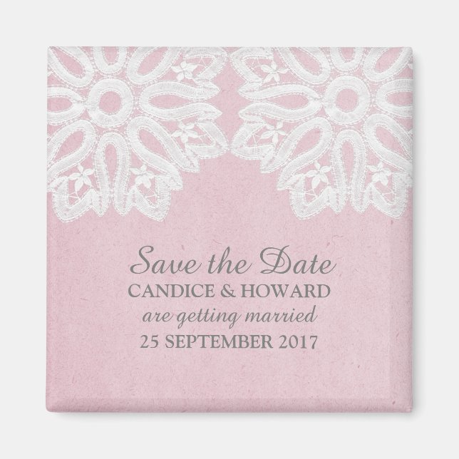 Imã salve a data Elegante Rosa (Frente)