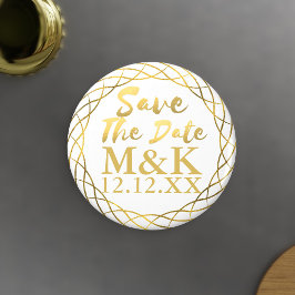 Imã Salve A Data Faux Gold Foil Wreath Wreath Wnet