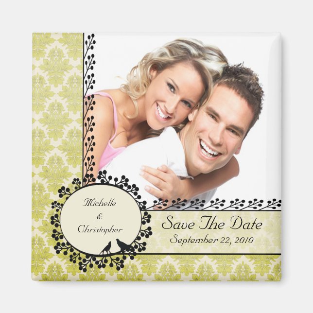 Imã salve a data Fotográfica de Pássaros do Amor V (Frente)