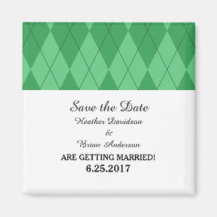 Imã salve a data Green Argyle