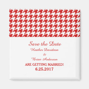 Imã salve a data Houndstooth, Vermelho