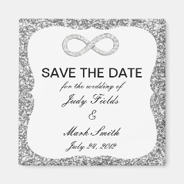 Imã salve a data Infinidade da Glitter de Prata