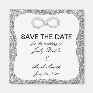 Imã salve a data Infinidade da Glitter de Prata