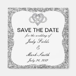 Imã salve a data Infinita Do Coração Com Glitter D