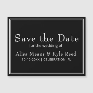 Imã salve a data Negra Minimalista