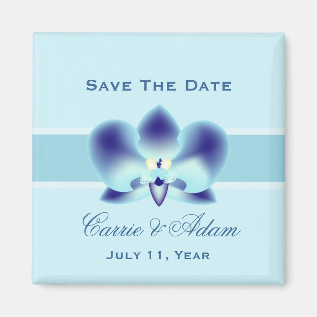 Imã salve a data Orquídea Azul (Frente)