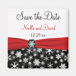 Imã salve a data Preta, Branca, Flocos de Neve Ver