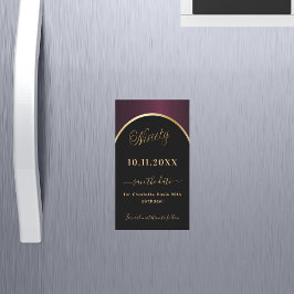 Imã salve a data preto de burguns 90 aniversário