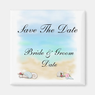 Imã Salve a data que o Seashells Beach Wedding Magnets