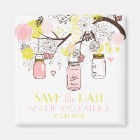 Imã salve a data Rosa e Amarelo de Jardins de Maso