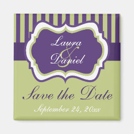 Imã salve a data roxa, verde, branca