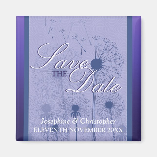 Imã salve a data Roxo Dandelion (Frente)