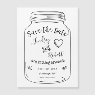 Imã salve a data Rustic Mason Jar