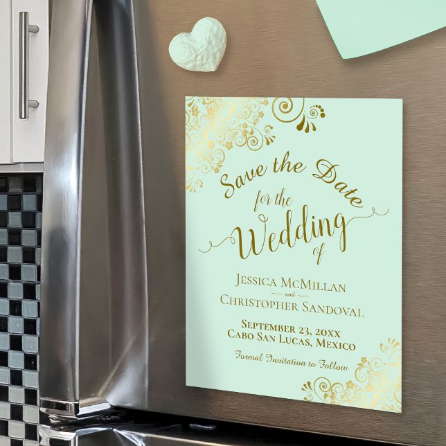 Imã salve a data Verde da Casa da Moeda Dourada (Criador carregado)