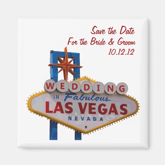 Imã "Salve a data" WEDDDING no Magnet de Las Vegas (Frente)