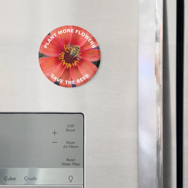 Imã Salve as Abelhas Laranja Dahlia Flor (In Situ (Fridge))