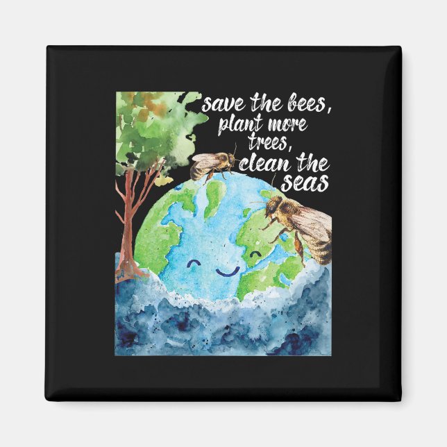 Imã Salve As Abelhas - Proteção Ambiental Dia Da Terra (Frente)