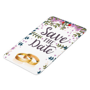 Ímã Salve as Flores de Data e os Anéis de Casamento