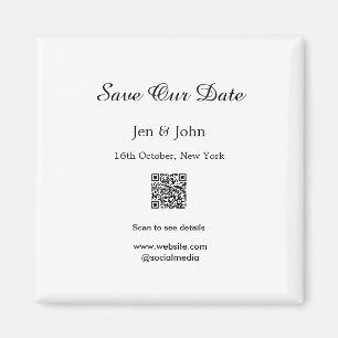 Imã Salve nossa data Leia QR para detalhes nome data s