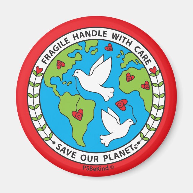 Imã Salve nosso planeta_ímã 2,25" (Frente)