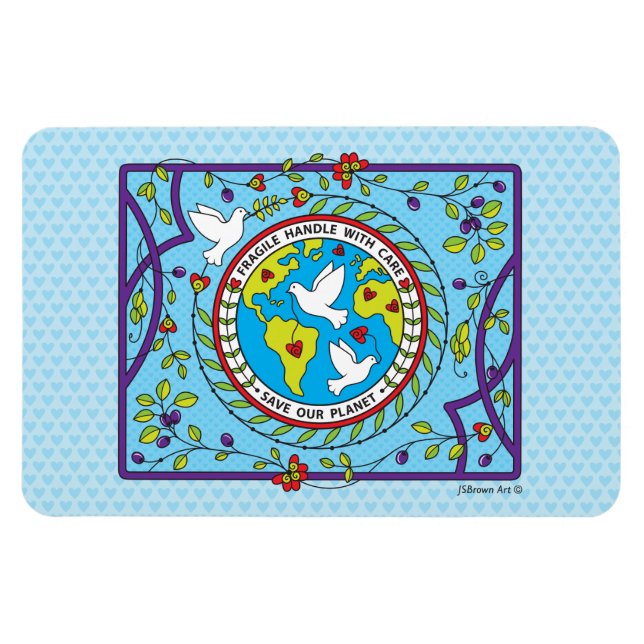 Ímã Salve nosso planeta_ímã flexível 6" x 4" (Horizontal)