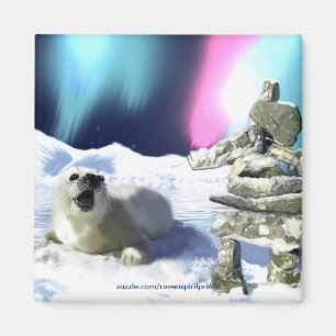 Imã Salve nossos selos! Harp Seal Magnets