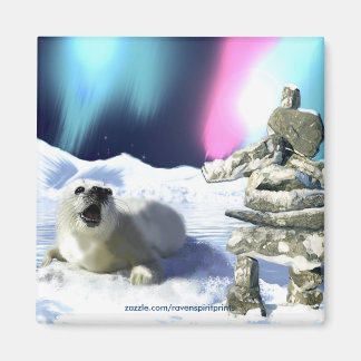 Imã Salve nossos selos! Harp Seal Magnets