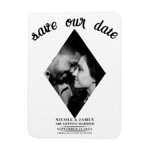 Ímã Salve o Dia de Casamento com Foto de Diamante Mini