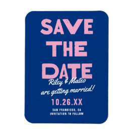 Ímã Salve o Dia de Casamento Funky com Tipo Moderno e 