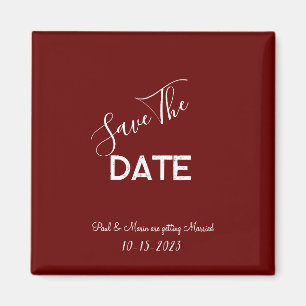 Imã Salve o Dia de Casamento Minimalista Vermelho e Br